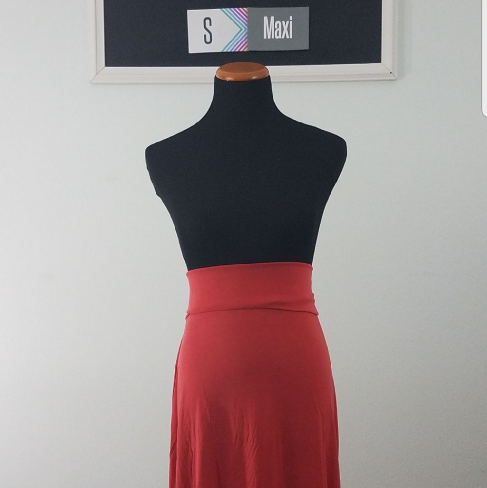 NWT Small LuLaRoe Red Long Maxi Skirt